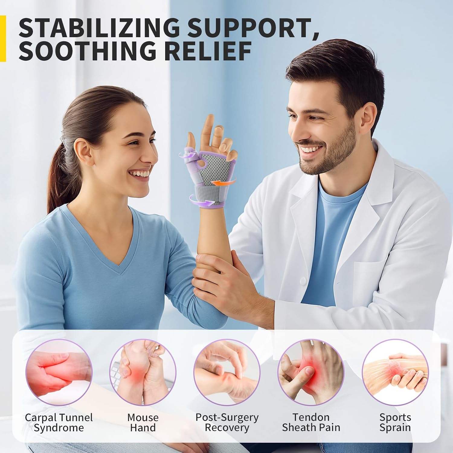 Thumbnail 1 de CAMBIVO Wrist Supports with Thumb Splint S/M