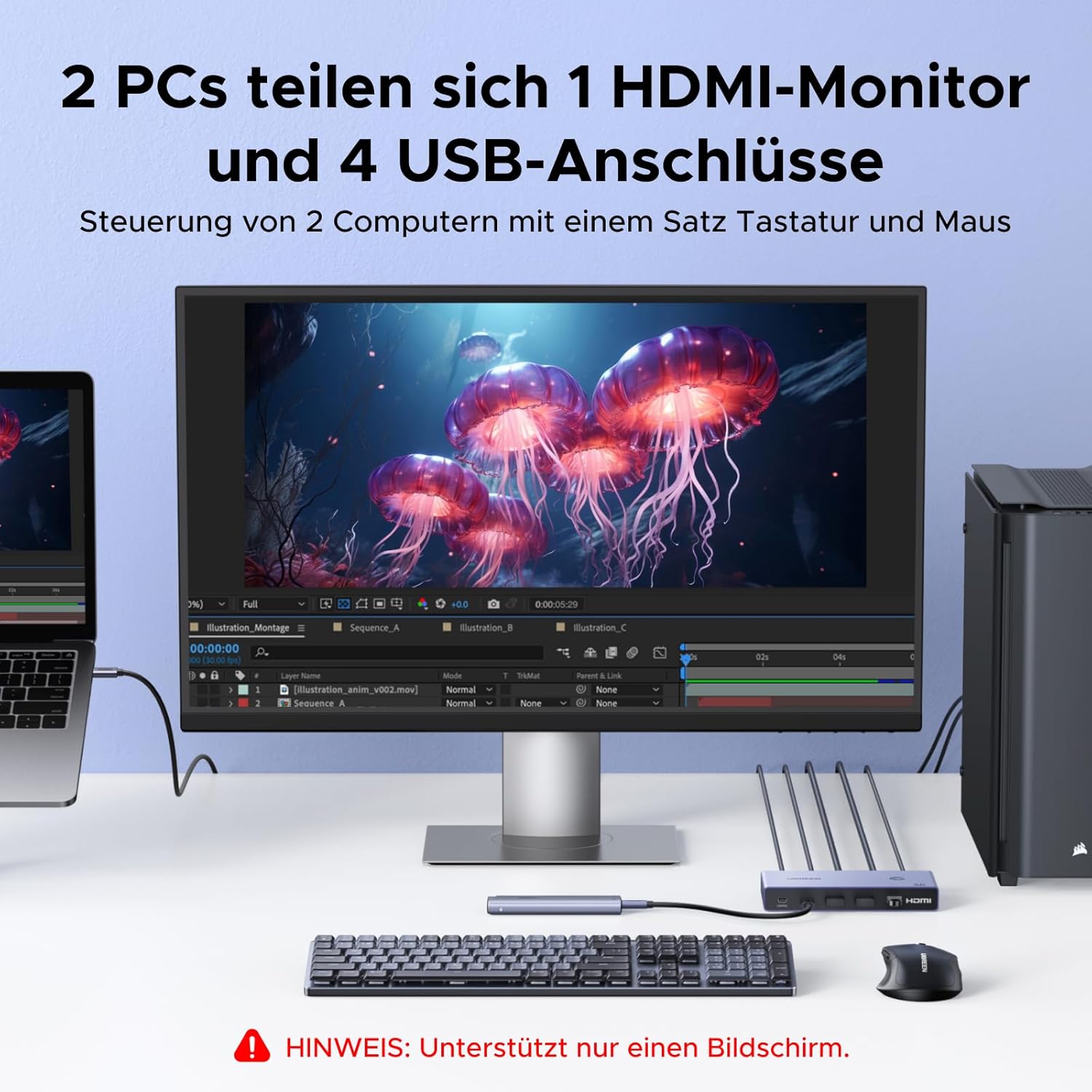 Thumbnail 4 de UGREEN USB C KVM Switch 4K60Hz