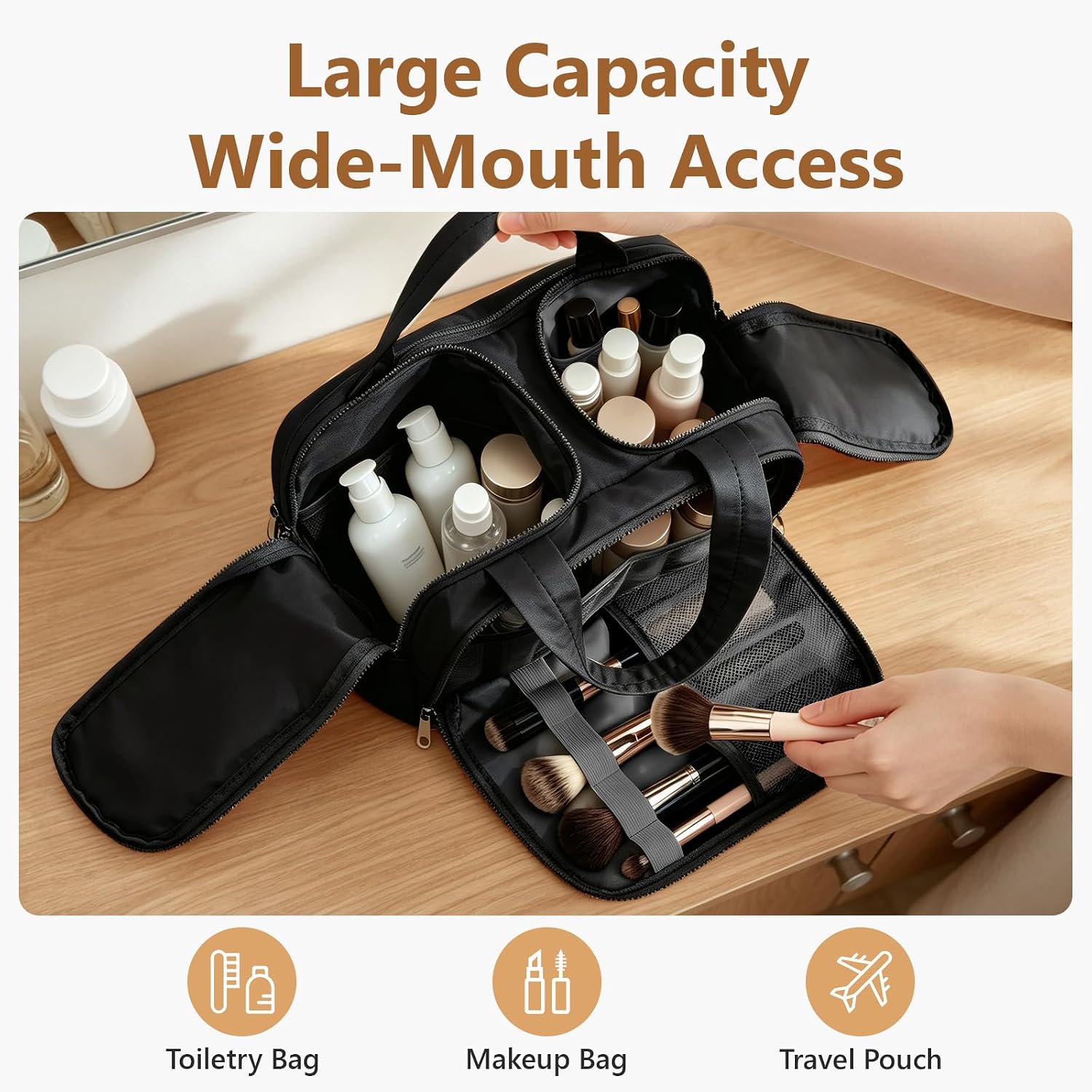Thumbnail 1 de YooxArmor Large Capacity Travel Makeup Bag with Multiple Pockets