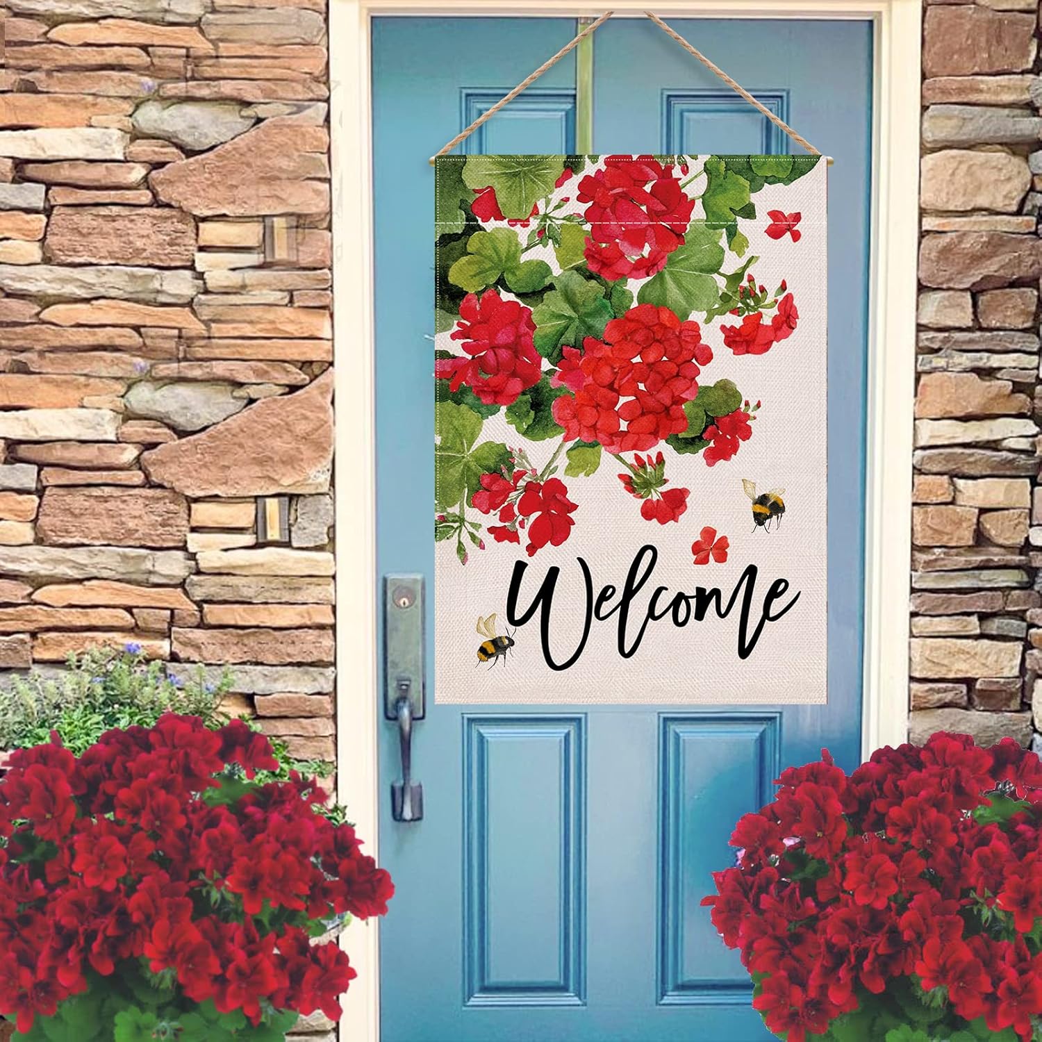 Thumbnail 4 de Covido Welcome Summer Geranium House Flag 28 x 40 🏡