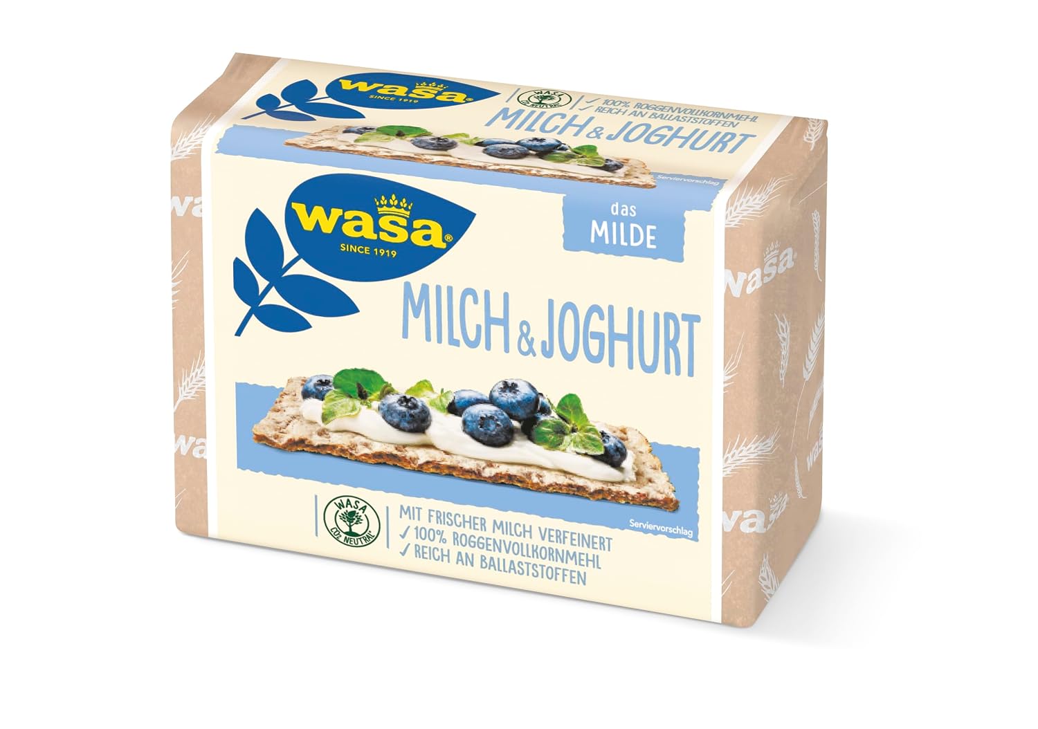 Detalle 2 de Wasa Knäckebrot Milch & Joghurt – mildes Roggenknäcke, 230 g (Packung mit 6)