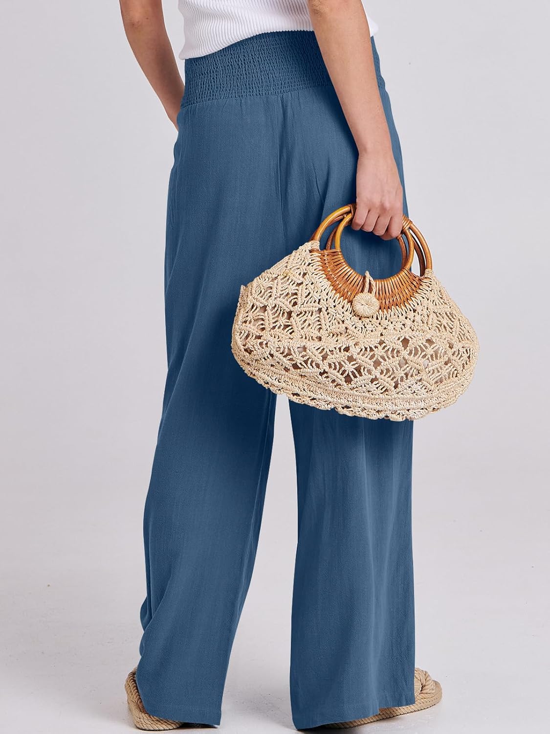 Thumbnail 4 de ANRABESS Linen Palazzo Pants High Waist 2026