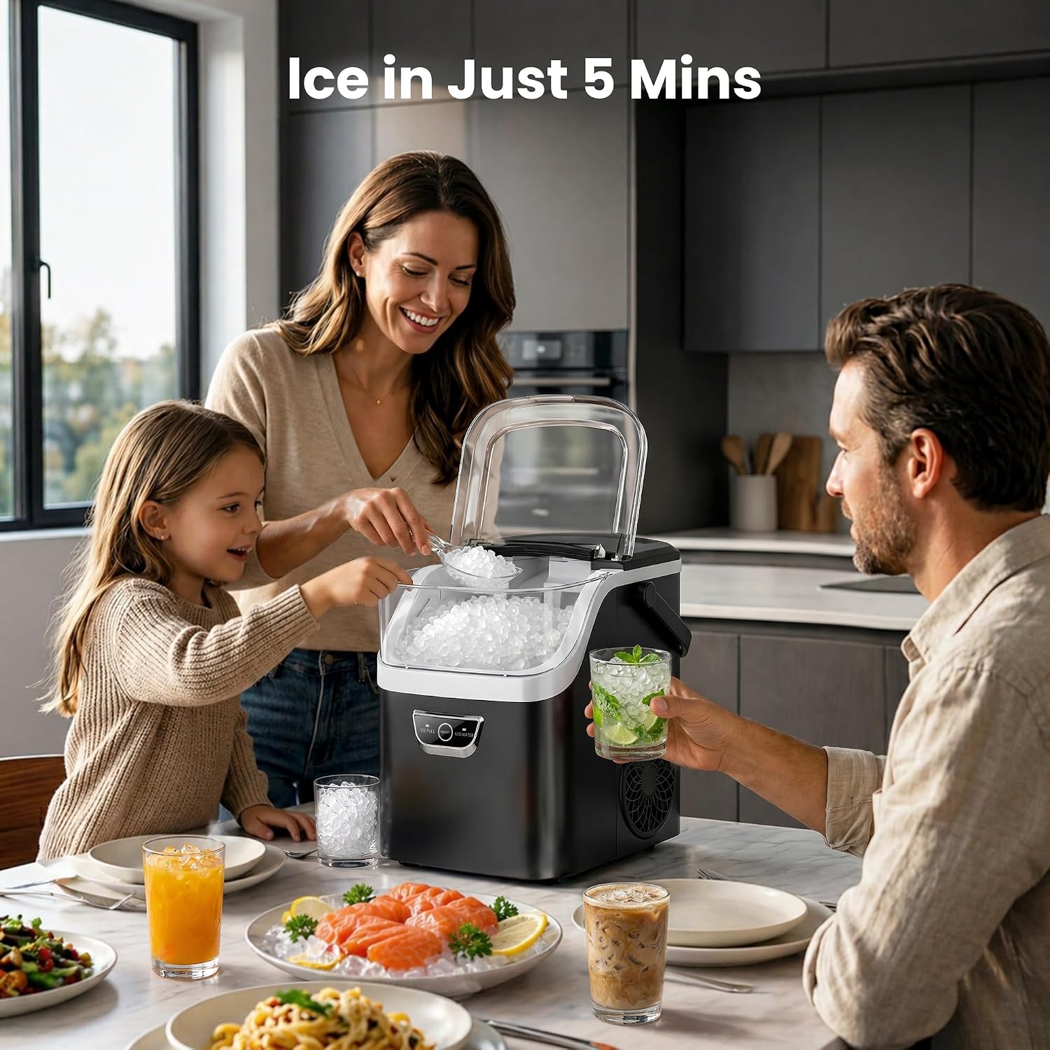 Thumbnail 2 de AGLUCKY ICE MAKER Countertop Nugget Ice Maker, 35 lb/Day, Self-Cleaning