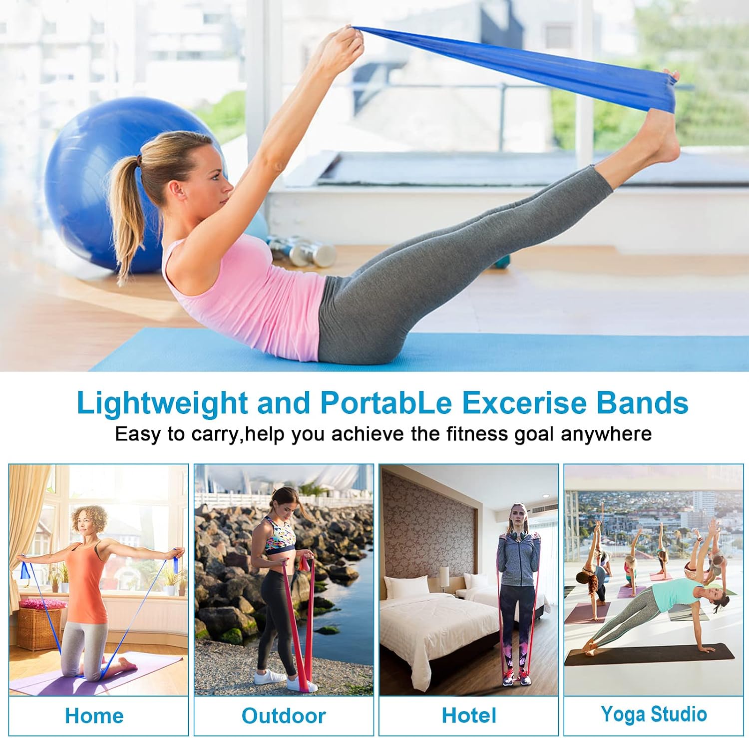 Thumbnail 5 de Resistance Bands Set 1.5m — 3-level workout bands 🏋