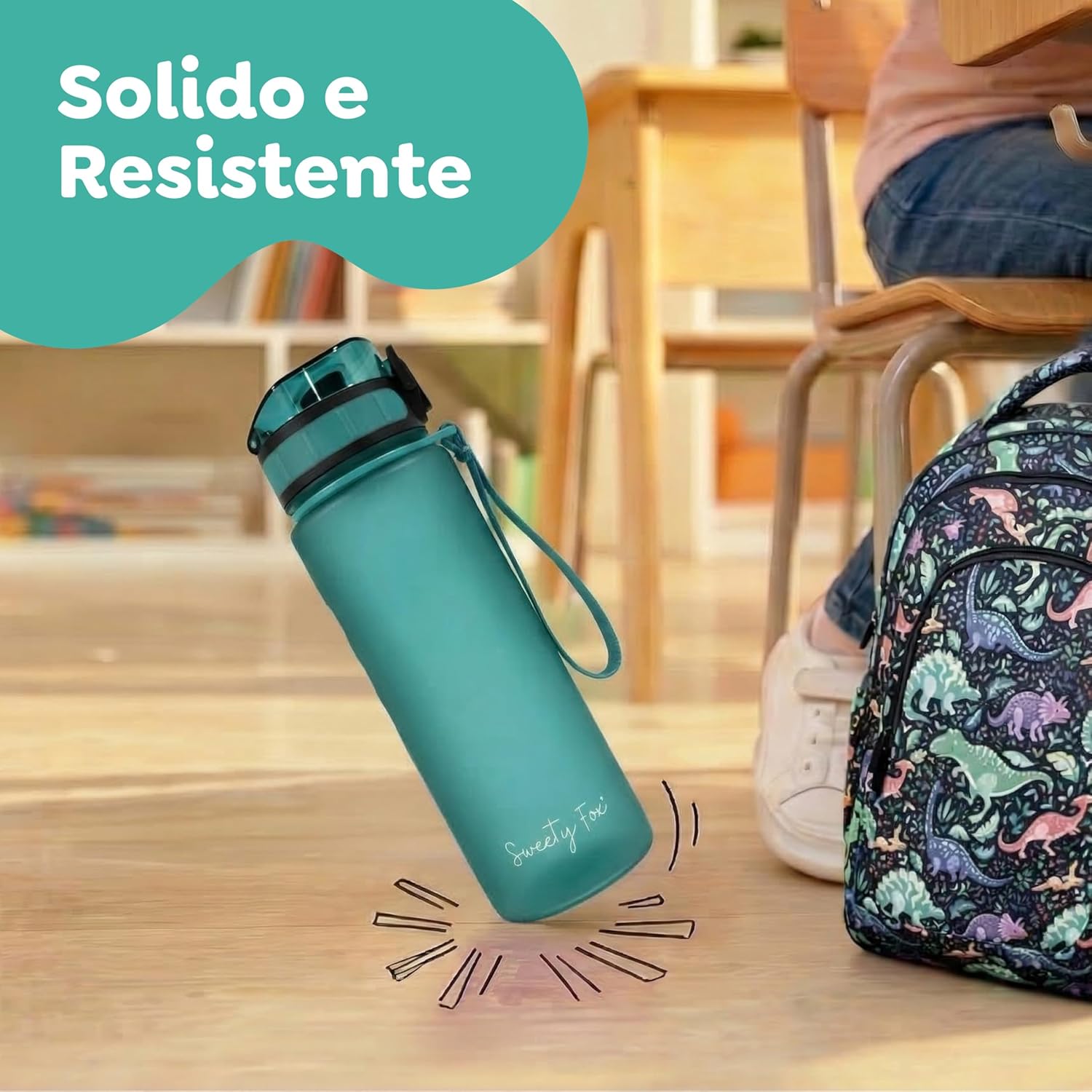 Thumbnail 4 de Sweety Fox Borraccia per Bambini 500 ml Verde – a prova di perdite e lavabile in lavastoviglie