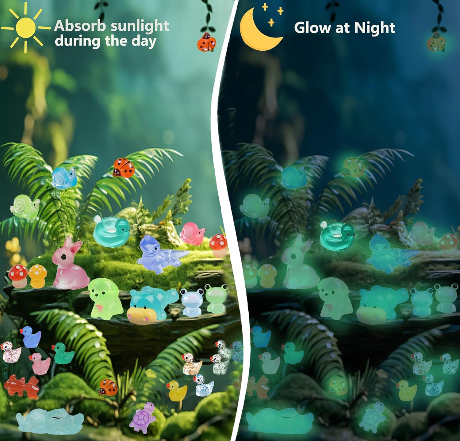 Thumbnail 3 de OcTecho 150pcs mini glow resin animals for fairy gardens 🐻