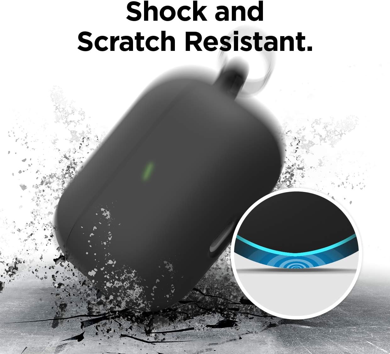 Thumbnail 2 de elago Étui liquide hybride avec mousqueton pour AirPods Pro (Noir) : protection en silicone