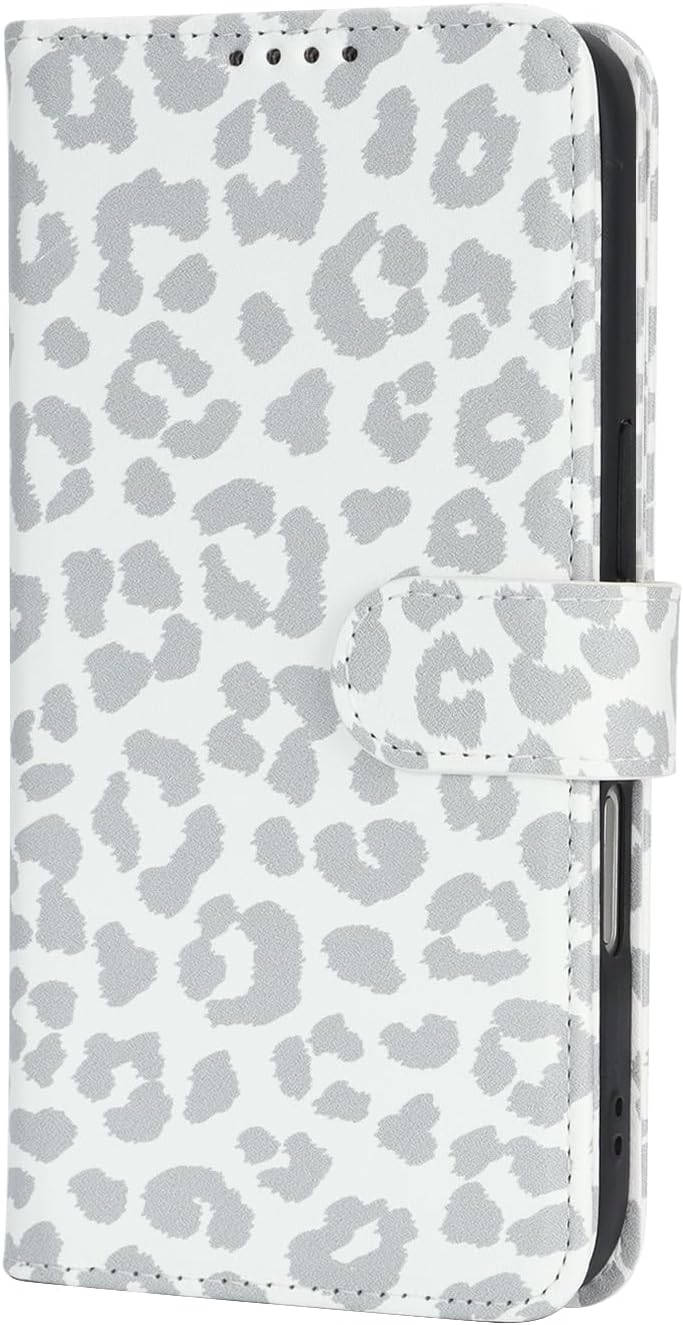 Thumbnail 6 de Zouzt PU leather wallet case for iPhone 17 Pro (6.3 inch) with card slots, cash pocket & kickstand (White Leopard)