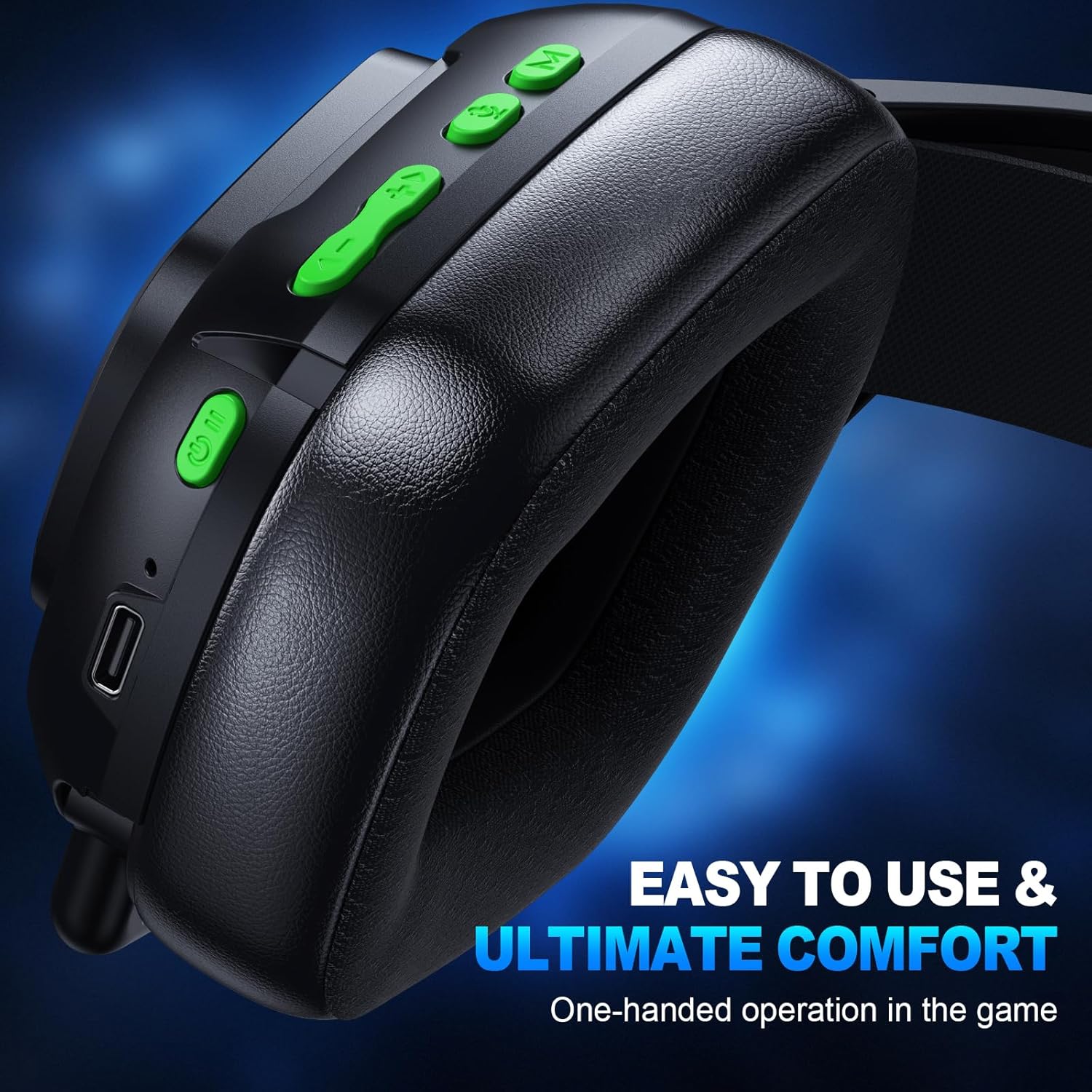 Thumbnail 4 de SKAPENDY 2.4GHz Wireless Gaming Headset (PC, PS5, PS4, Switch & Mac) — Low-Latency Audio, Noise-Canceling Mic, Lunar Black