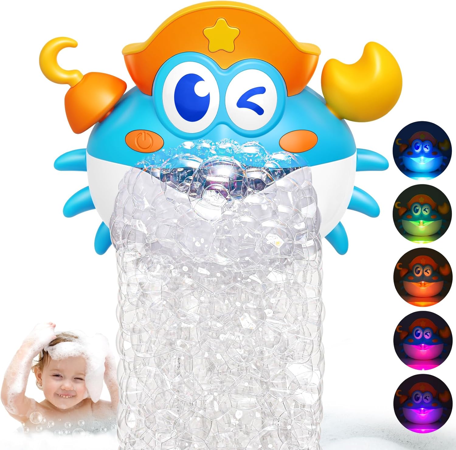 Detalle de iKidiki Jouet Bain Crabe à Bulles lumineux - pour bébé et enfants 1–6 ans