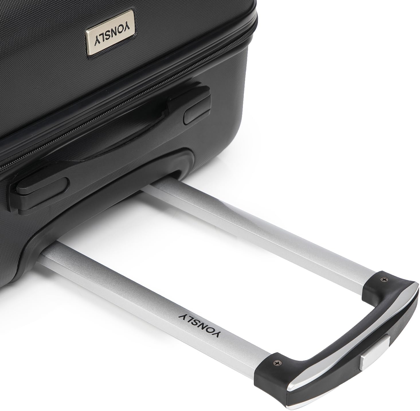 Thumbnail 3 de YONSLY Koffer Suitcase Trolley-Set (Hartschale) mit 4x 360° Rollen, Zahlenschloss & weichem Gummigriff – Schwarz, L