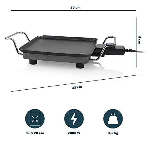 Detalle de Plancha Princess Chef Mini Classic noire – 28 x 28 cm, 1900 W