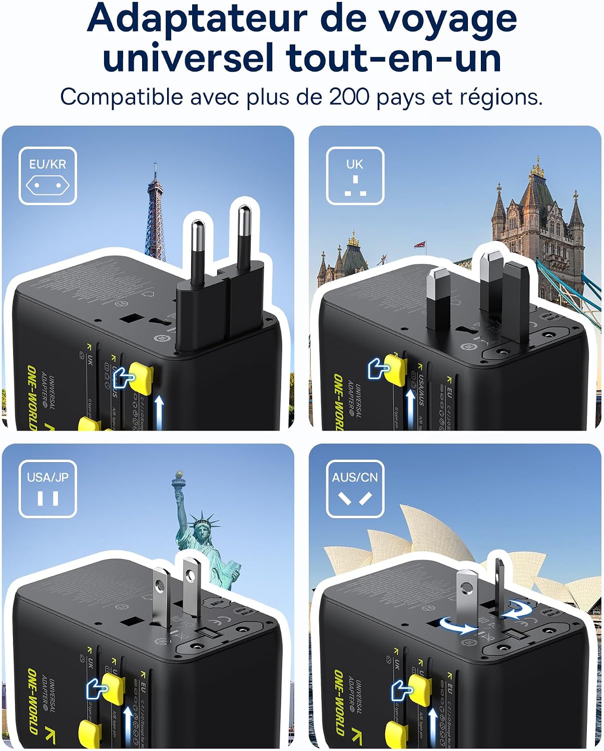 Detalle 2 de Baseus Enercore 70W Adaptateur universel 🌍