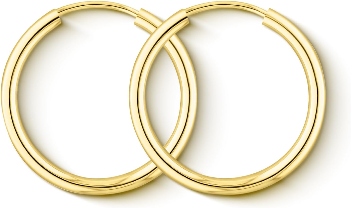 Detalle de EDELIND Boucles d'Oreilles Femme Or Jaune 333/585 – Créoles Diamètre 20 mm