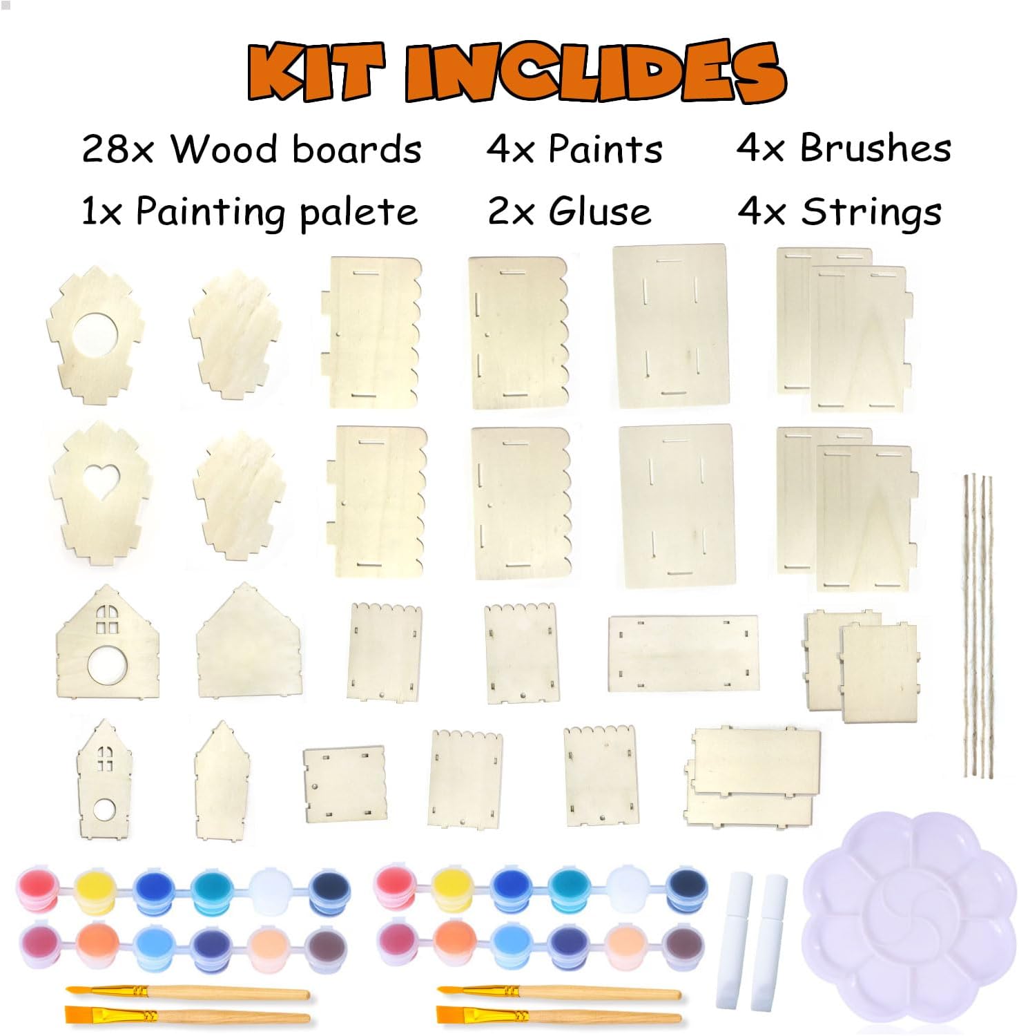 Detalle 2 de hapray 4 Pack DIY Bird House Kit birdhouse craft 🎨