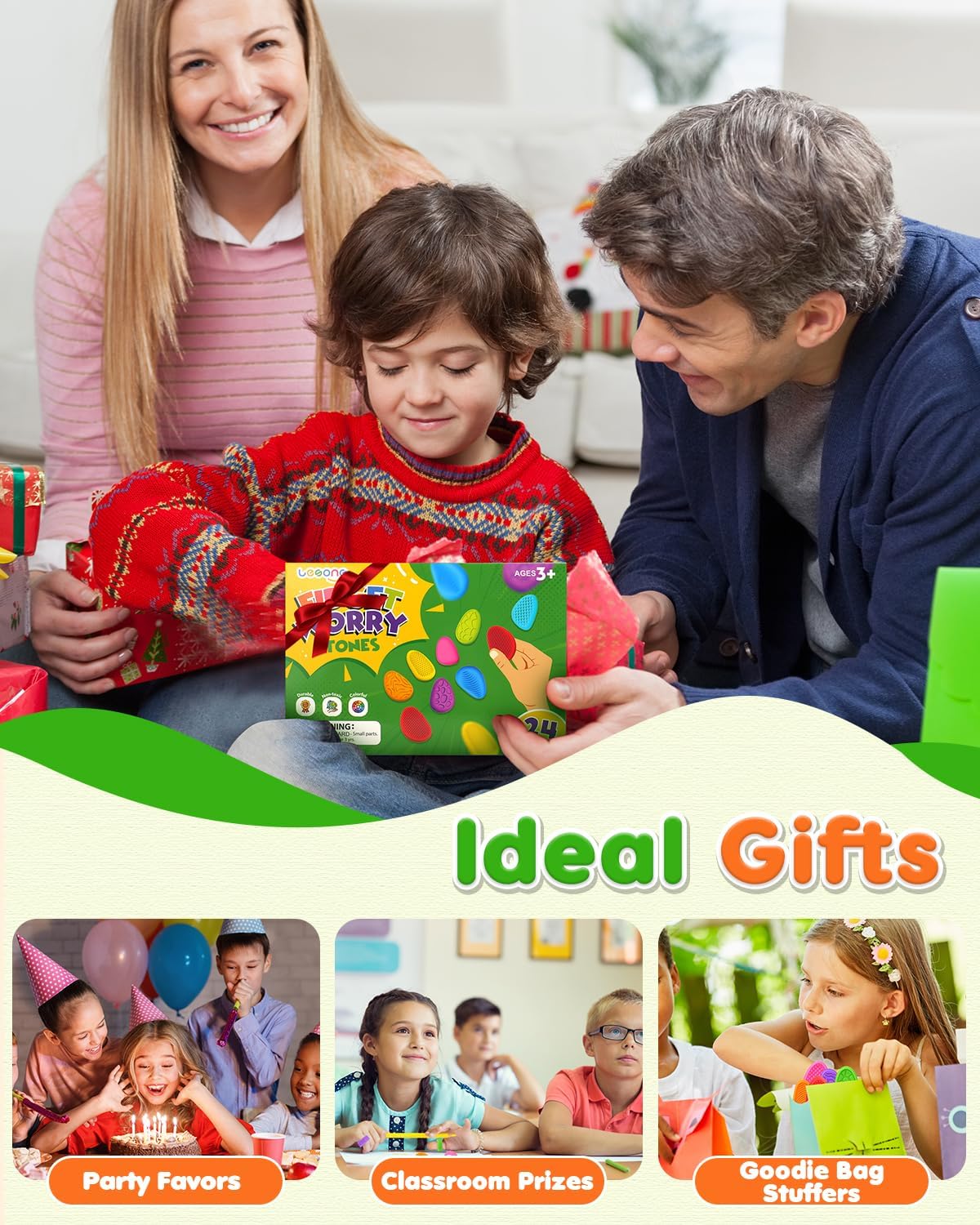 Thumbnail 5 de Fidget Toys Sensory Stone: 24-Pack Textured Worry Stones for Kids and Adults