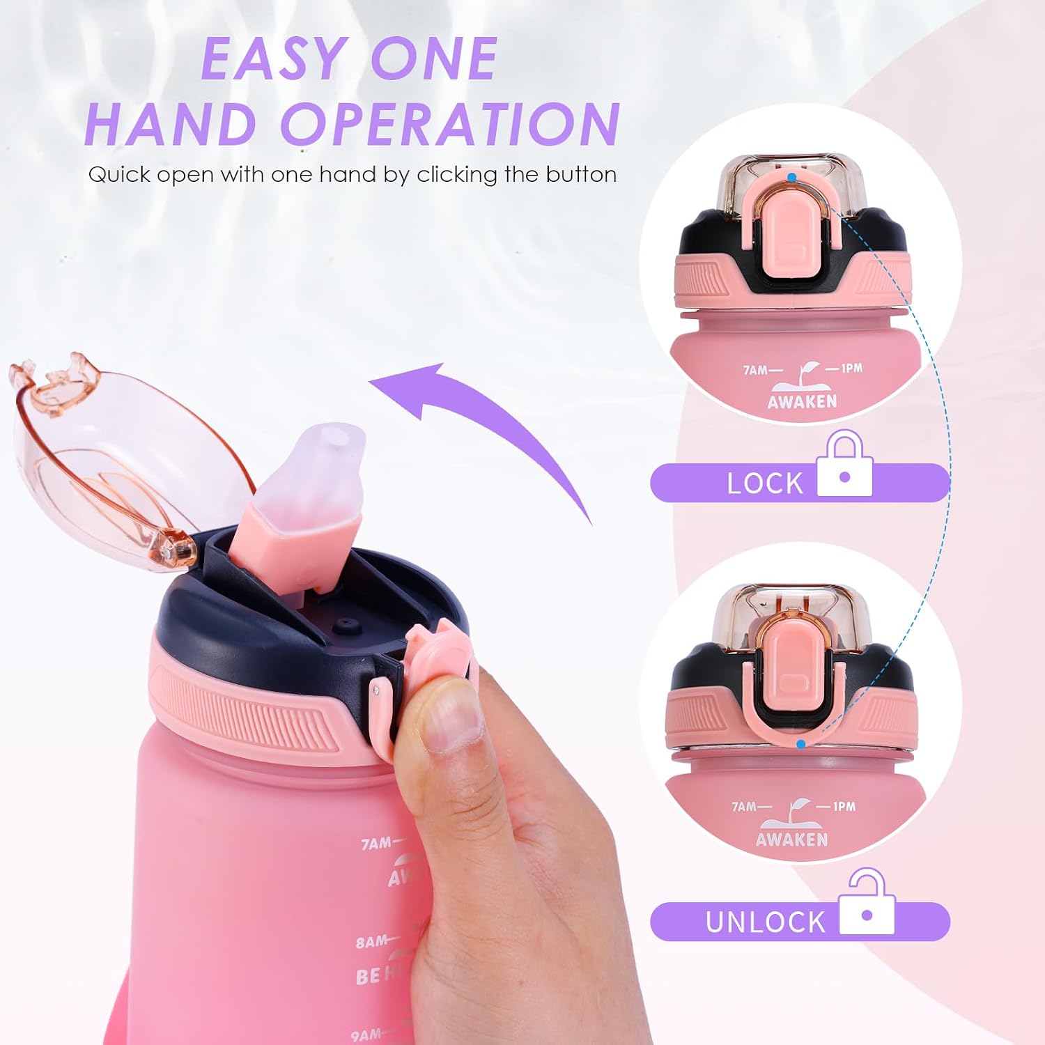 Detalle 1 de SUPPRUI Kids Water Bottle 600ml with Straw for School