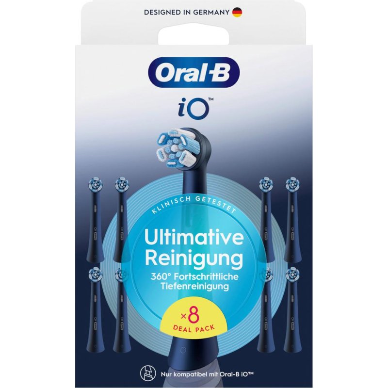 Detalle de Cabezal Cepillo de Dientes Oral-B iO Ultimate Clean Pack 8 Unidades – Negro