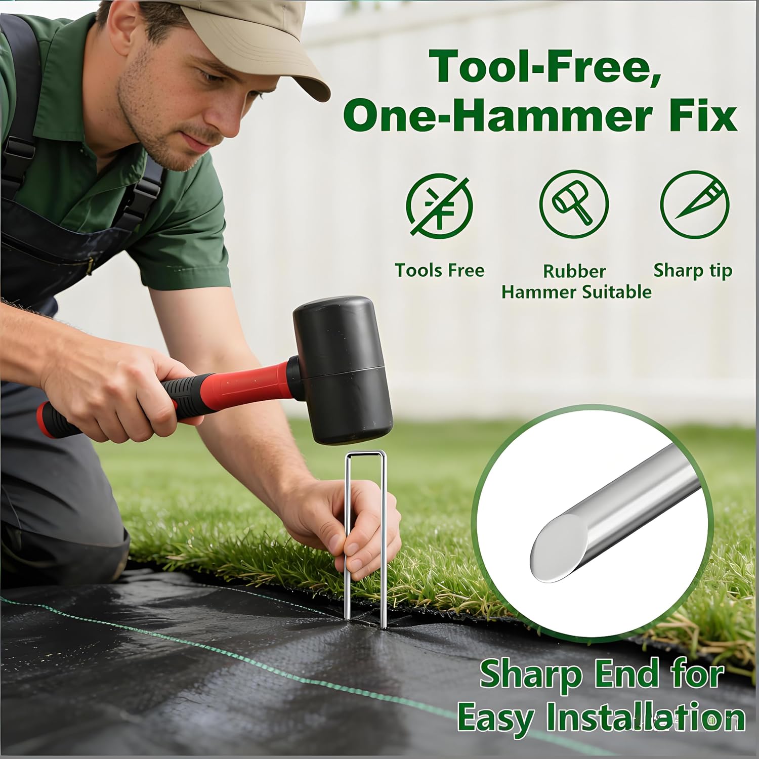 Detalle de AMAGABELI GARDEN & HOME CPD-1 Galvanized Landscape Staples, 4-Inch, 12-Gauge