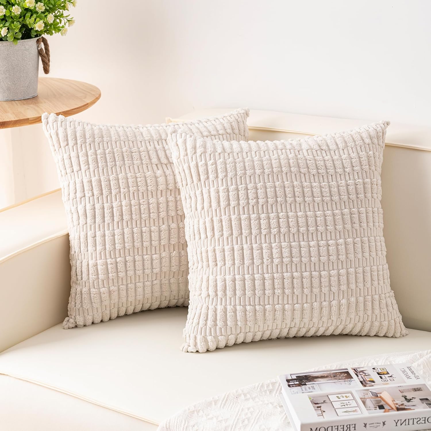 Aegero 18x18 Corduroy Pillow Covers Pack 🛋