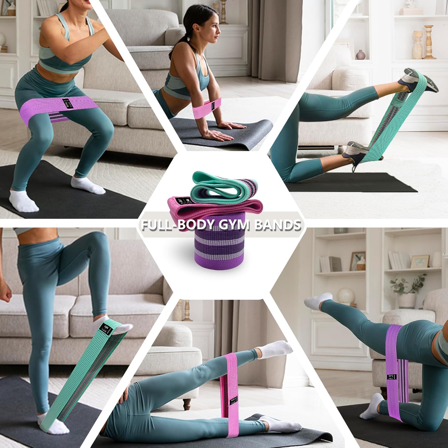 Thumbnail 1 de koulate 3-Level Fabric Resistance Exercise Bands (Multi-Colored)