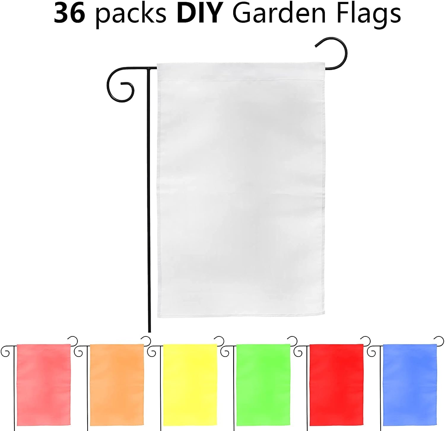 Detalle 1 de DEAYOU DE-GardenFlags-White-36Pc – białe flagi ogrodowe, 36 sztuk z poliestru