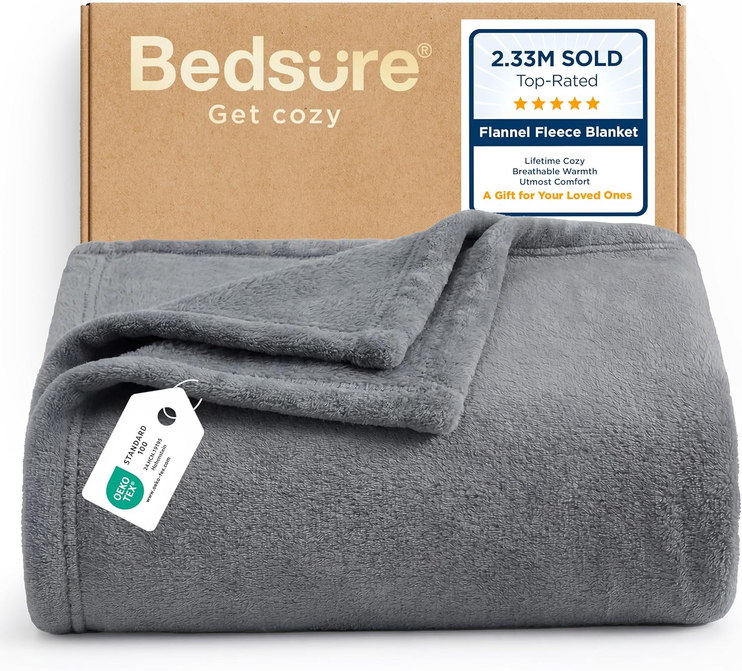 Detalle de Bedsure Fleece Throw Blanket 130x150 cm 🛋