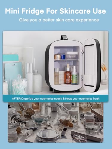 Detalle de FOHERE Mini Fridge Portable 5L: Quiet 12V/240V Cooler & Warmer for Home, Office, Car
