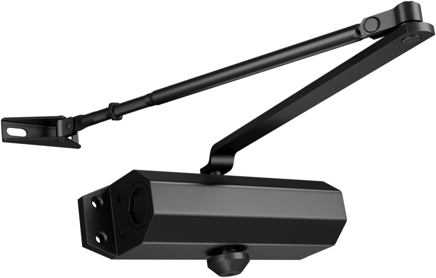 Detalle de Ougourim ZDBMQH65 Hydraulic Door Closer, Black Aluminum, Adjustable Speed