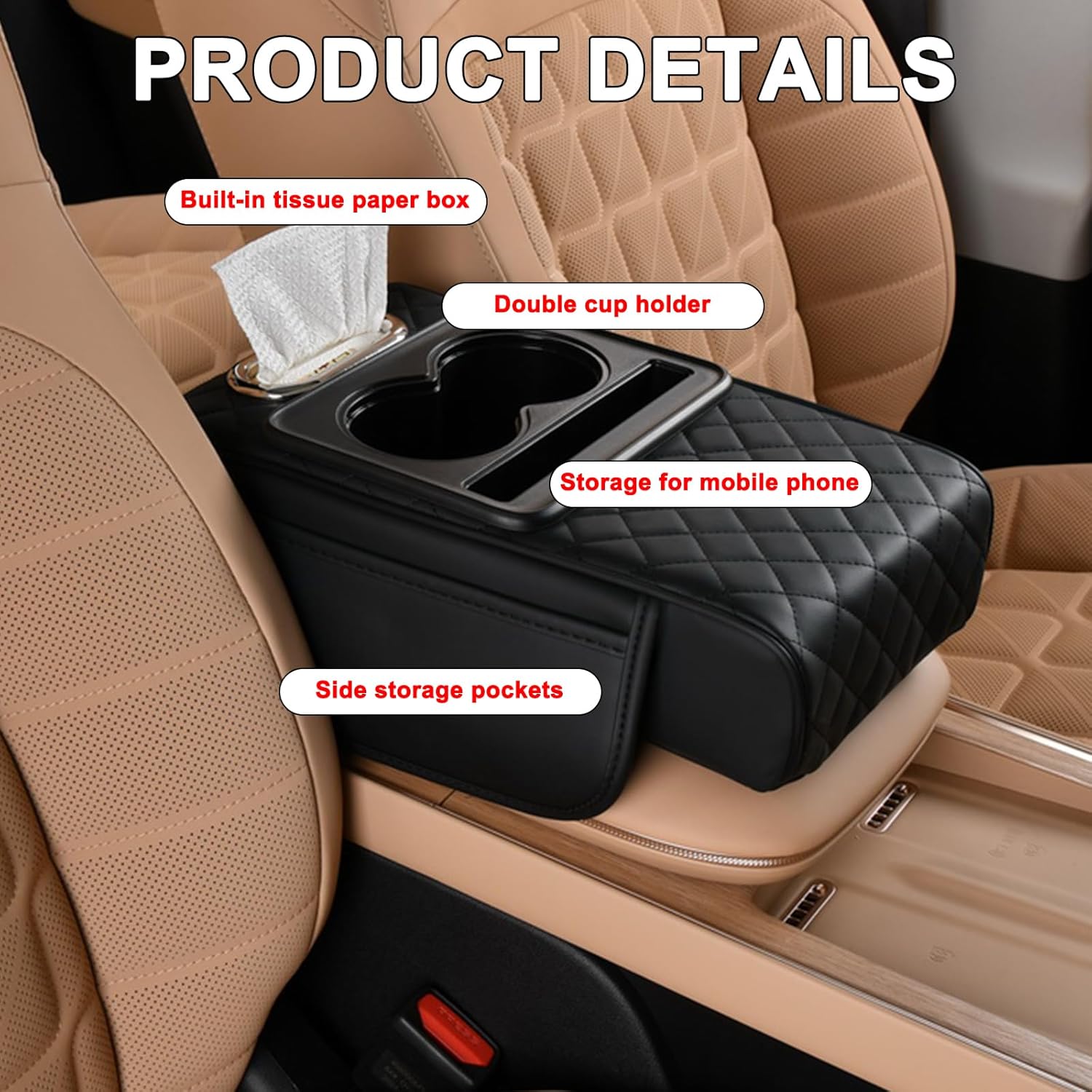 Thumbnail 2 de CMANLNYK Multifunctional Car Armrest Storage Box