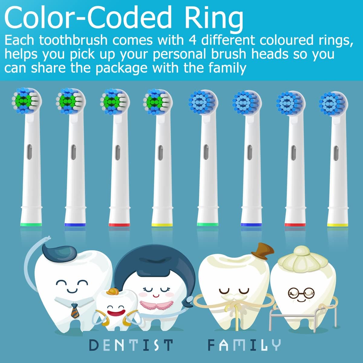 Detalle de Sulkiwe Toothbrush Head for Braun Oral-B: 16-count multi-pack for Pro/Smart/Genius series