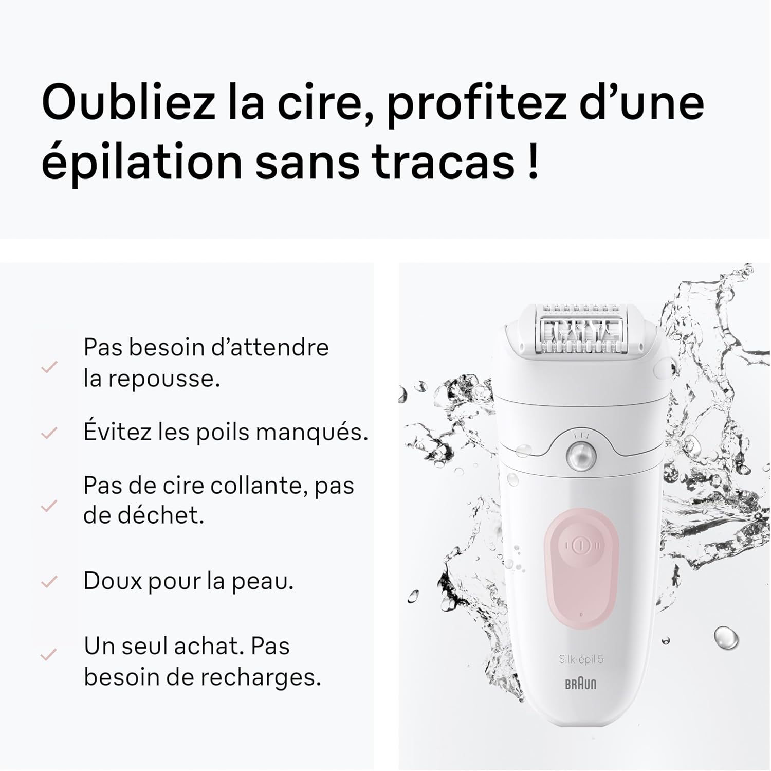 Thumbnail 4 de Silk·épil 5 Rose Flamant de Braun – Epilateur électrique femme avec rouleau de massage et accessoires