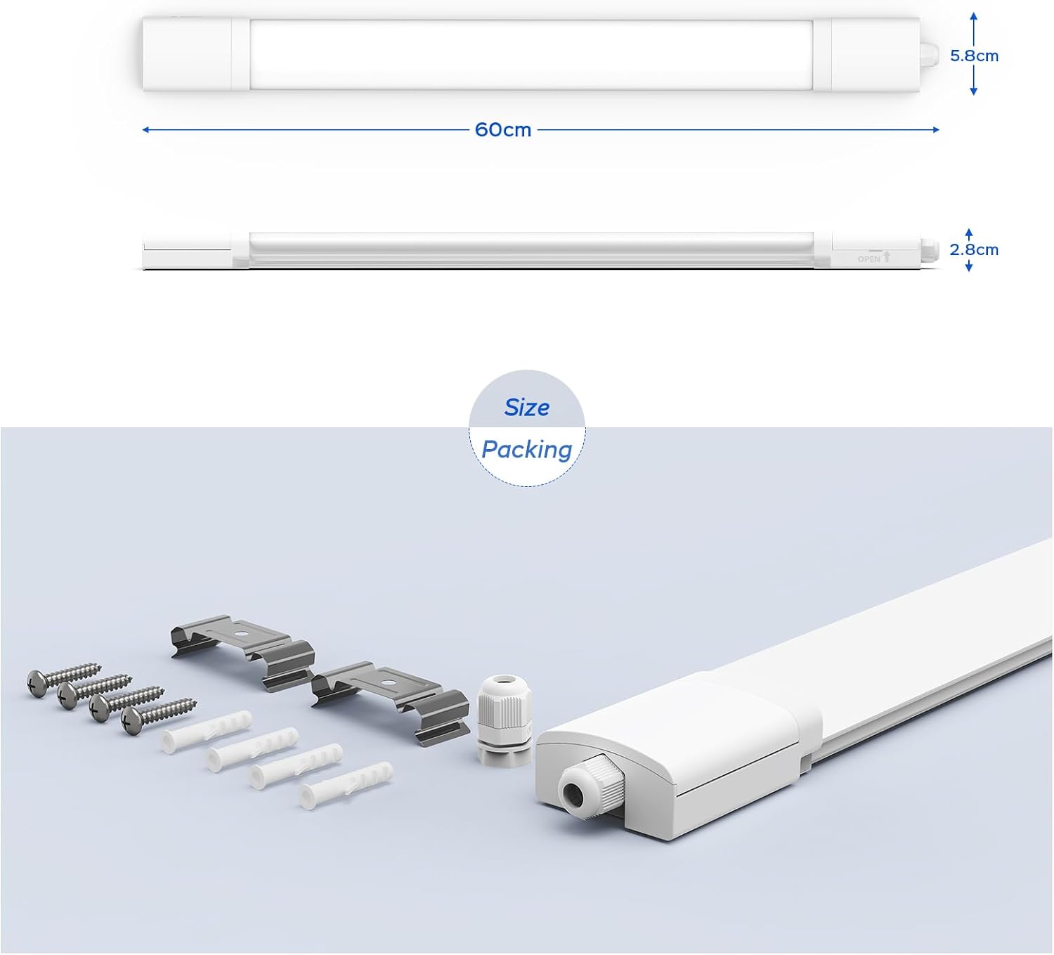 Thumbnail 5 de Amdelne LED Batten Light 18W, 2ft linkable