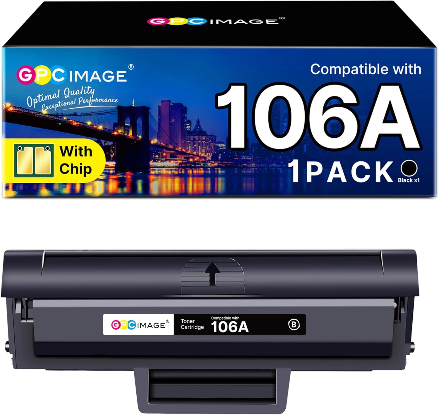 Detalle de GPC IMAGE Kompatibel 106A Toner W1106A Schwarz – HP Laserdrucker kompatibel mit 107w, 135wg, 137fwg, 135a/135r/135w/137fnw