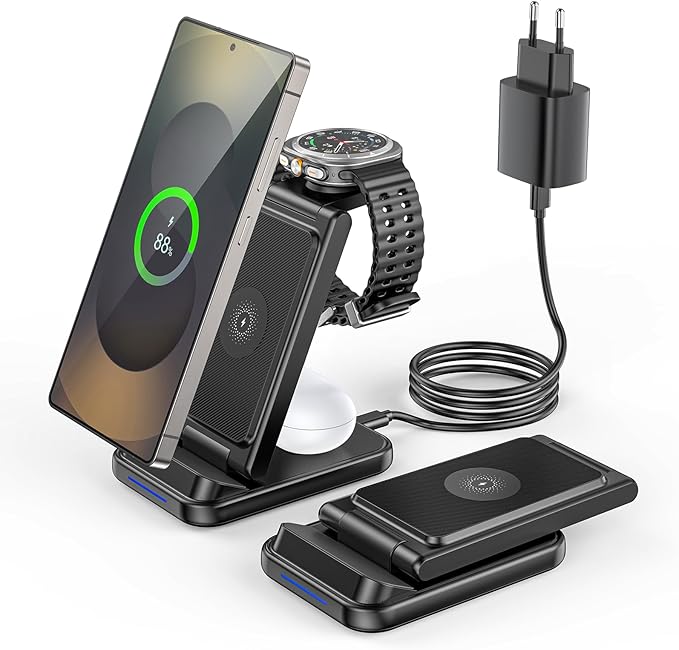 Cargador Samsung 3 en 1 Inalámbrico Rápido ⚡