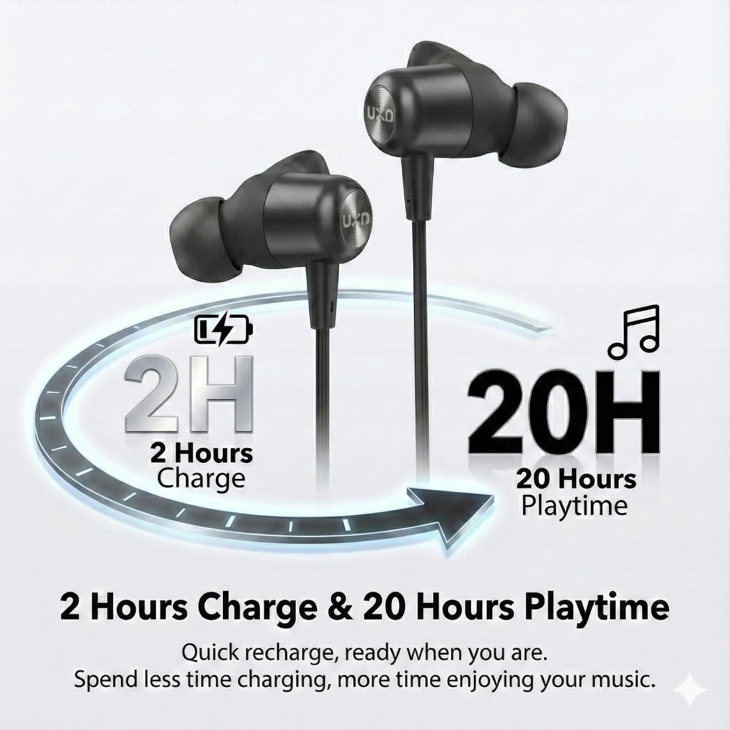 Detalle 2 de UXD Cuffie Bluetooth 20 Ore per Sport