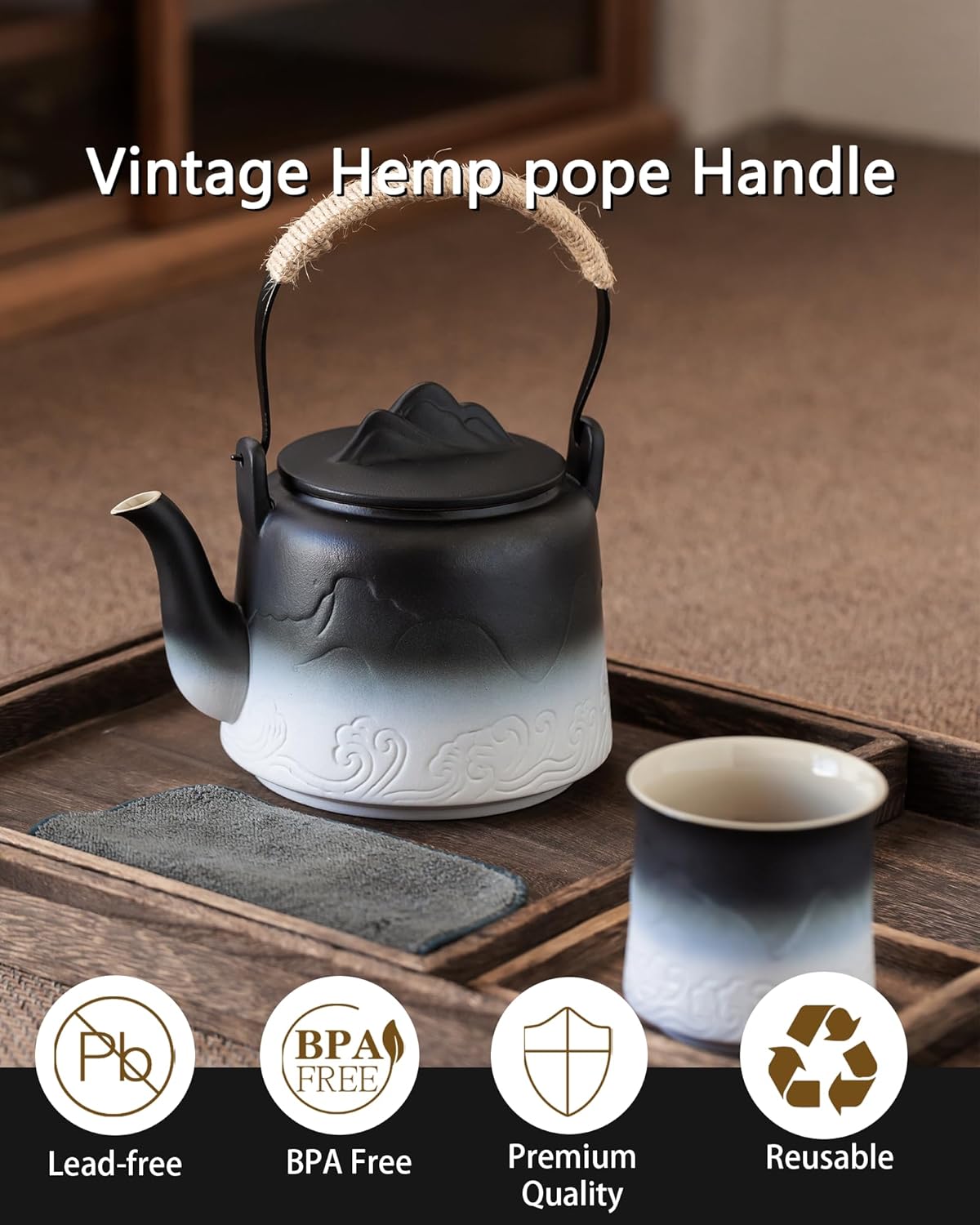 Detalle 2 de ZENS Vintage Japanese Teapot (1000 ml) with Built-in Infuser