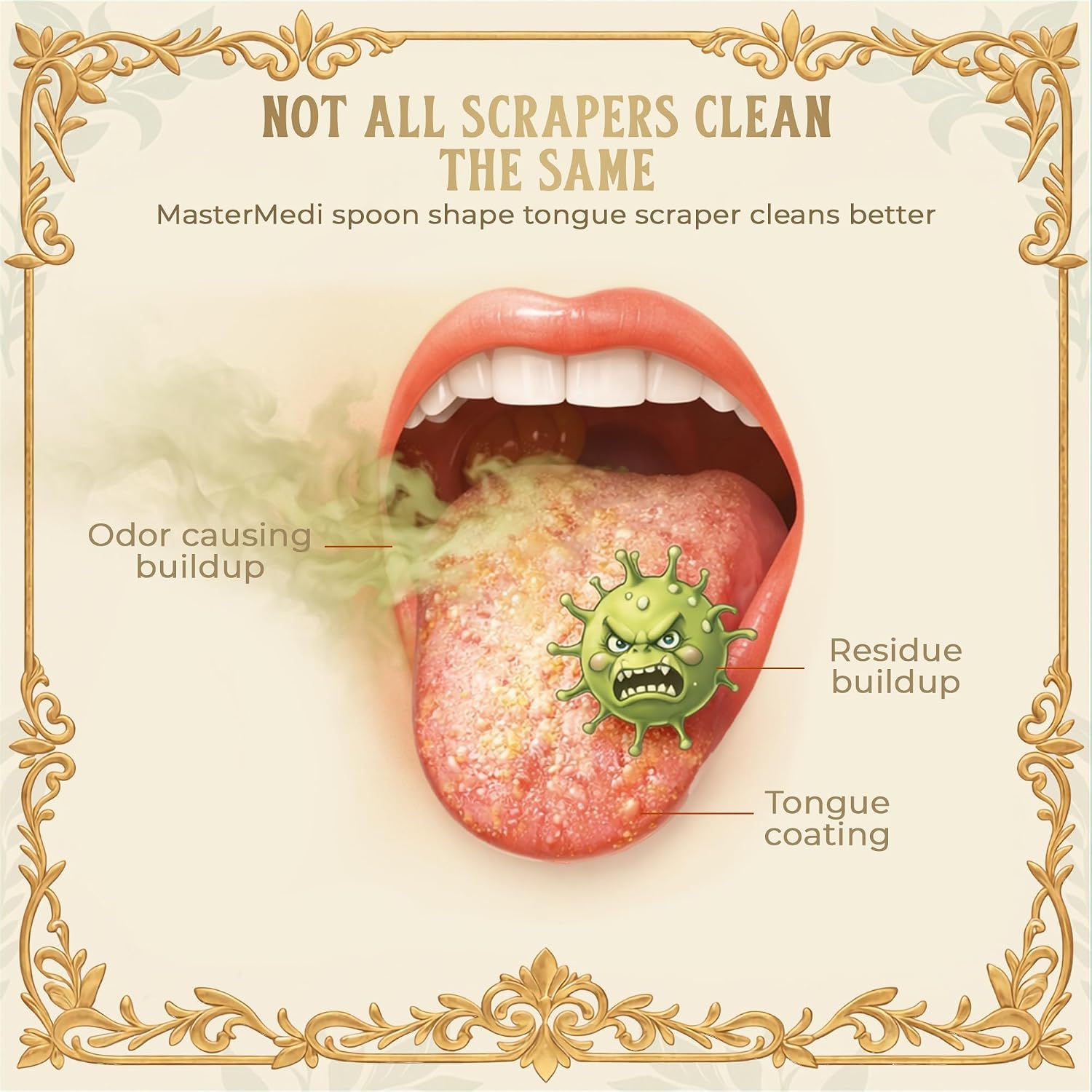 Detalle 2 de MasterMedi Tongue Scraper for Adults (SPTC-1) with Case