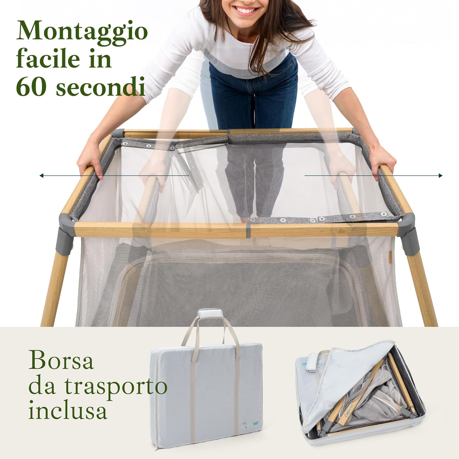Thumbnail 2 de Tutti Bambini CoZee® Go 3-in-1 Culla, Box Lettino da Viaggio (0-3 anni) con Materasso e protezione impermeabile