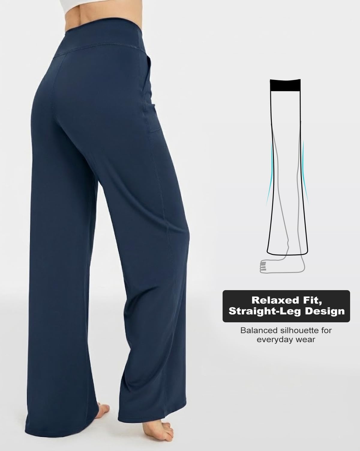 Detalle de Zylioo Tall Women Flared Leggings (Extra Long Boot Cut Yoga Pants) with Pockets
