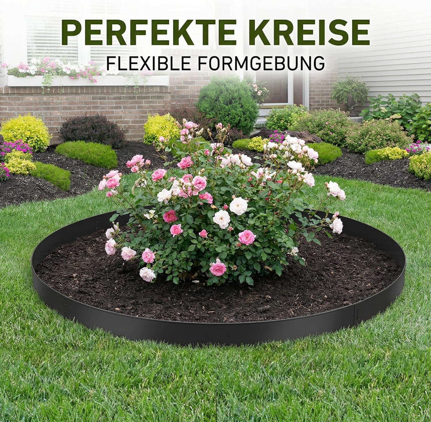 Thumbnail 5 de Aufun Rasenkante Metall 30 m × 18 cm verzinkt – Beeteinfassung und Mähkante, 30 Stücke