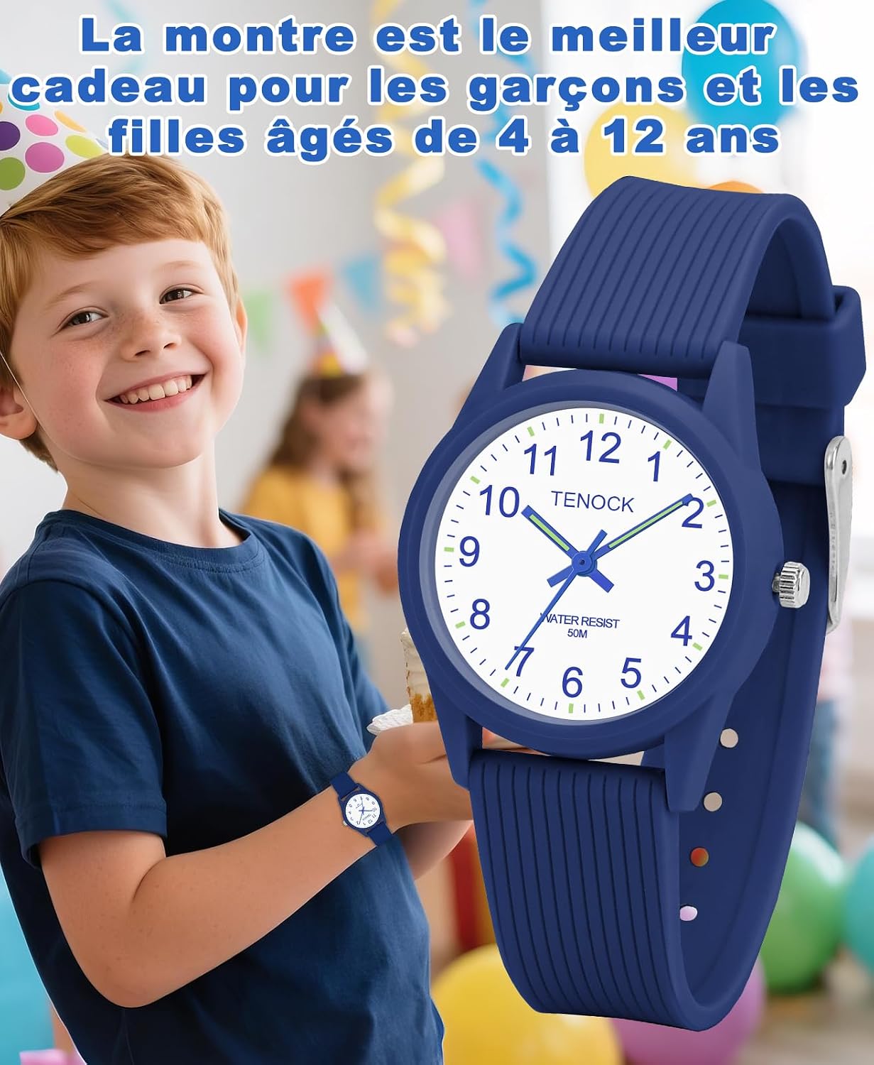 Thumbnail 5 de TENOCK Analoge Kinderuhr für Jungen und Mädchen – Lernuhr 4–12 Jahre, 5 ATM wasserdicht, leicht lesbar