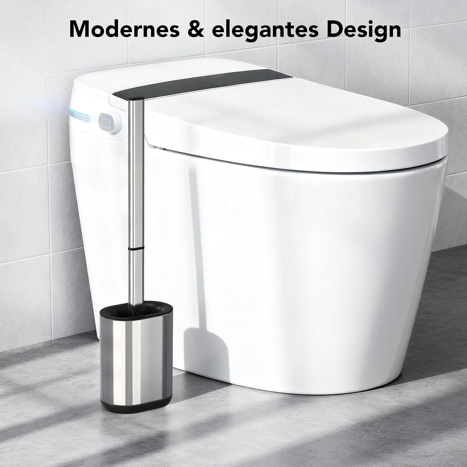 Thumbnail 6 de homeasy HLX073 toiletborstel met TPR-kop en RVS-handgreep, zilver
