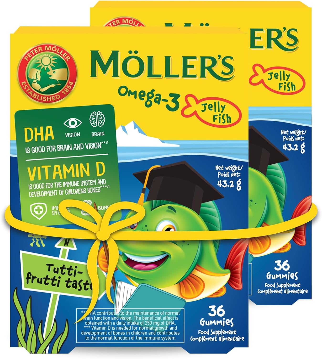 Detalle de Möller’s Omega 3 Kapseln für Kinder – Natürlicher Lebertran mit DHA, EPA, 72 Stück