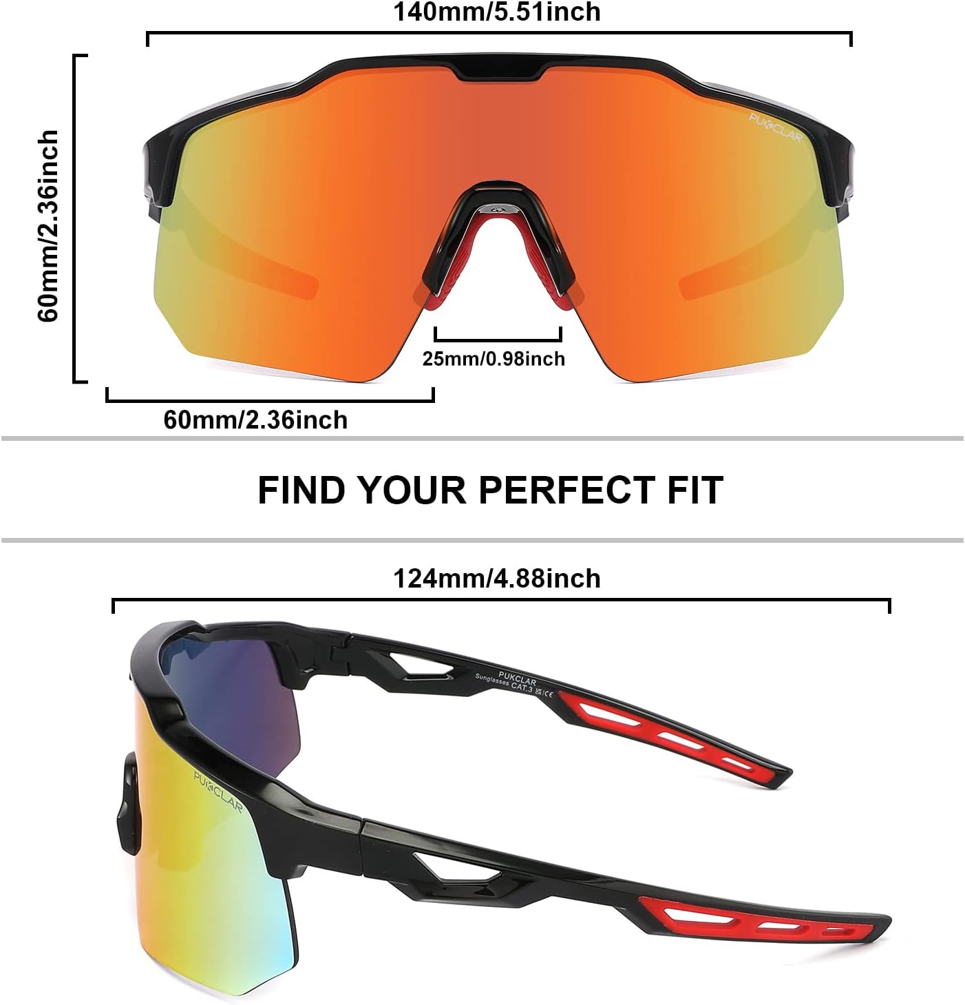 Thumbnail 4 de PUKCLAR cycling sunglasses UV400 TR90