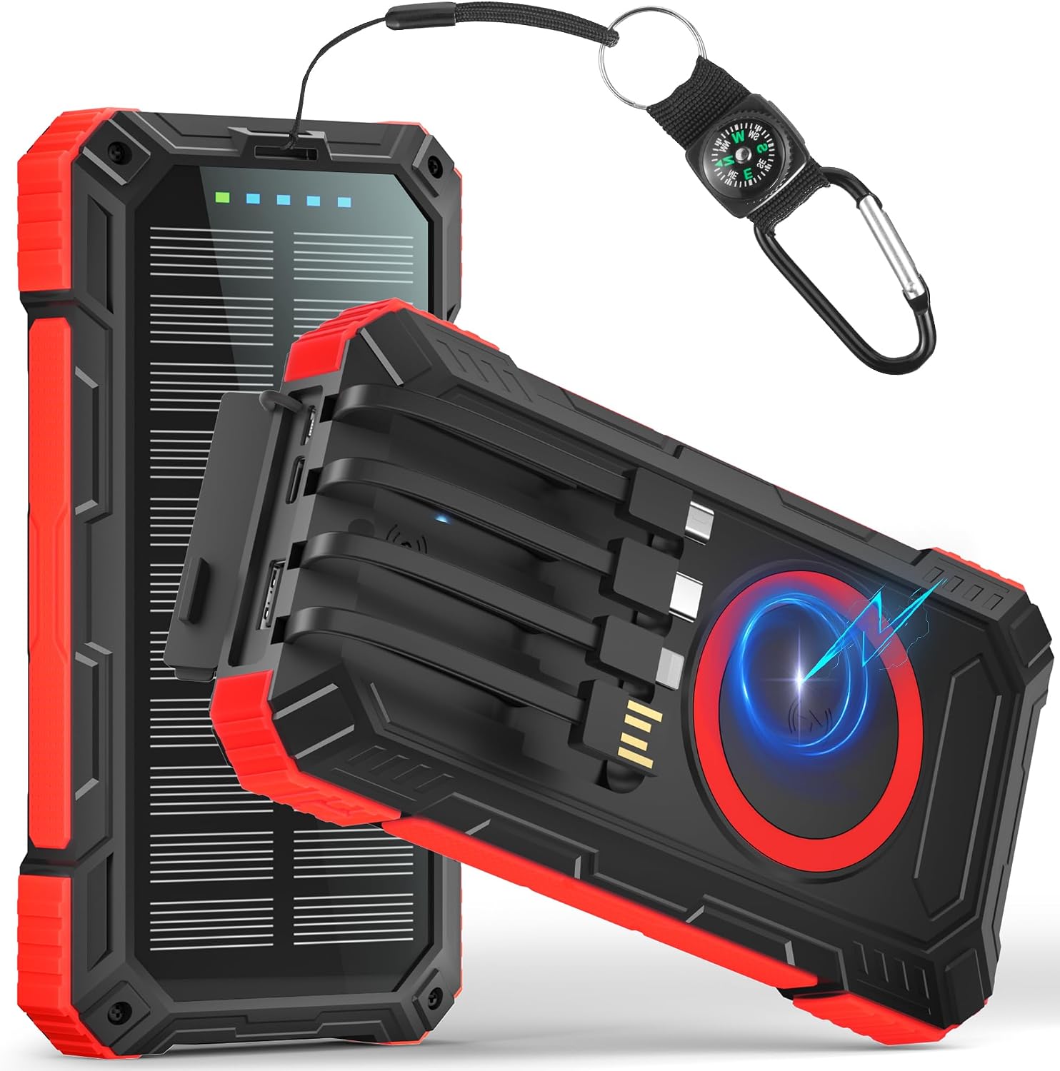 Detalle de Power Bank Solare 56800mAh con ricarica wireless: energia indipendente per esterni e viaggio