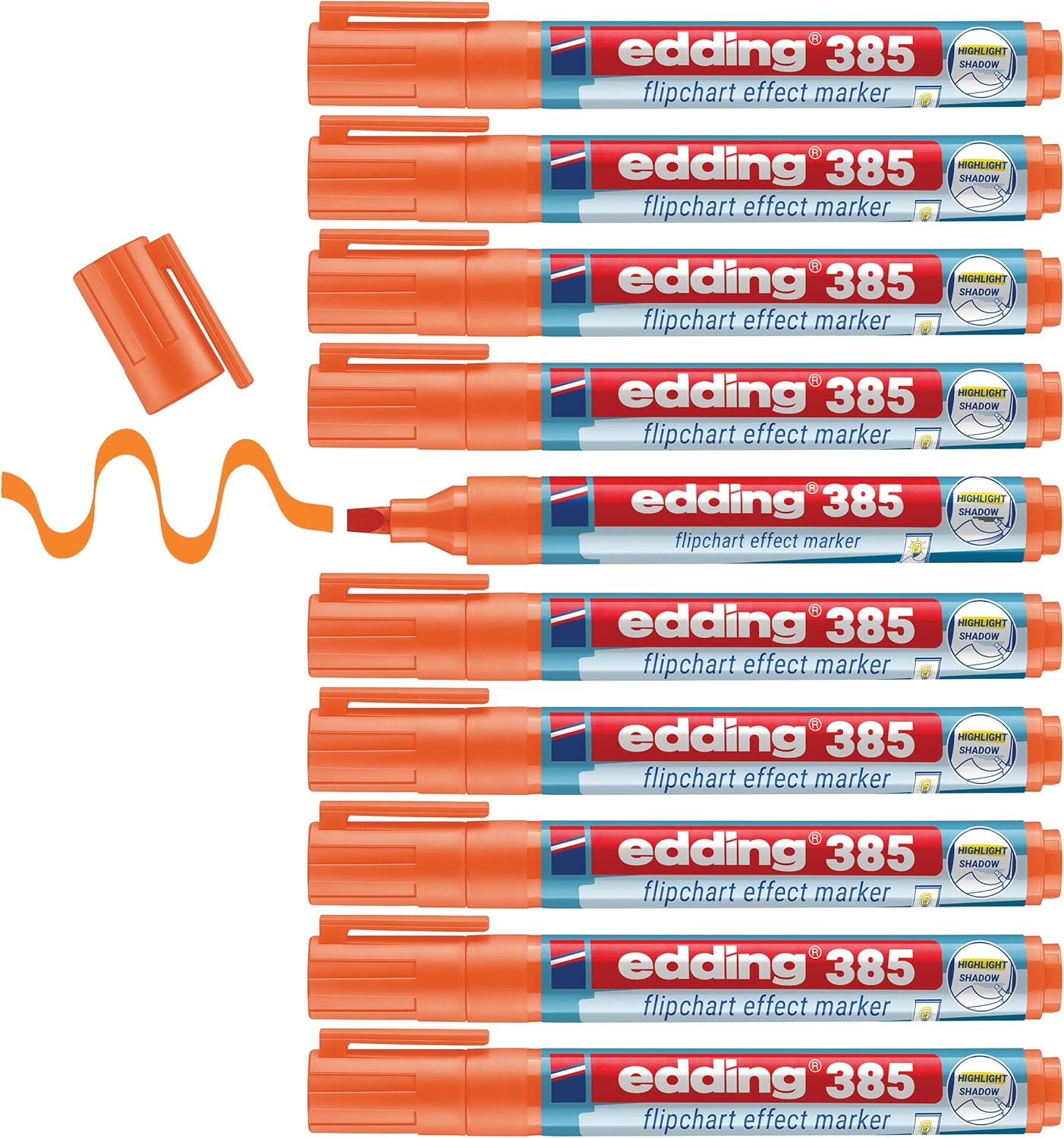Thumbnail 6 de edding 385 Flipchart Effektmarker Silbergrau im 10er-Pack – flexible Pinselspitze (1,5–5 mm)