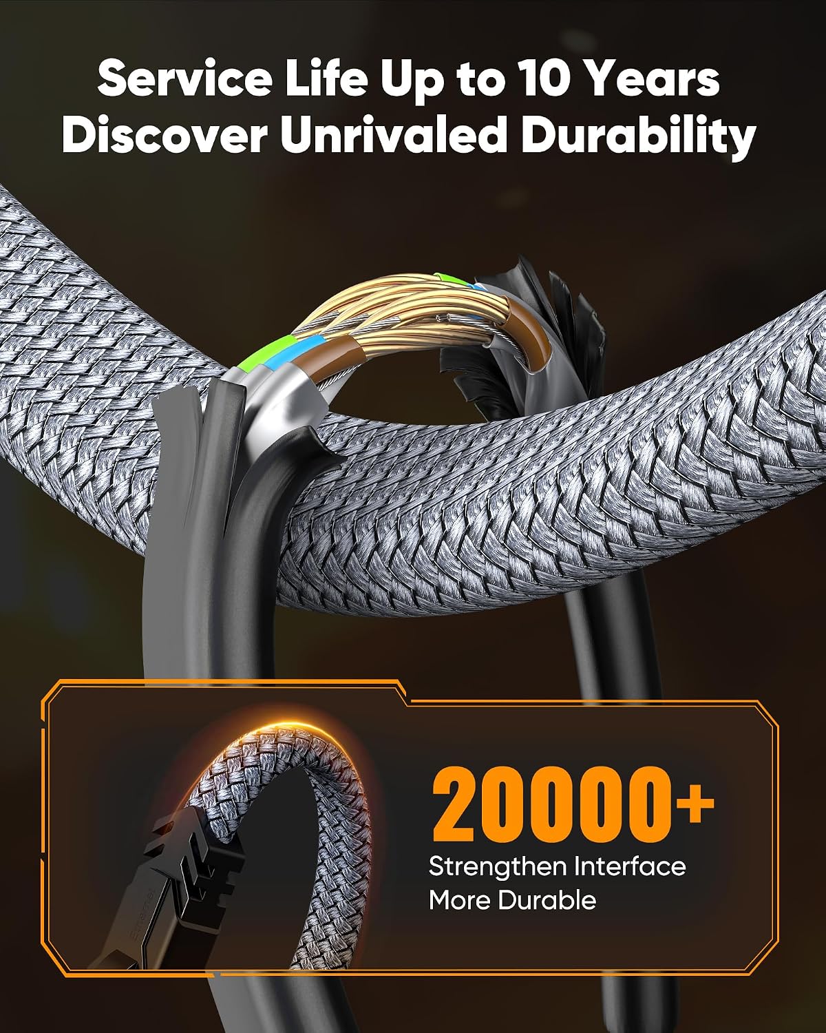 Thumbnail 5 de Snowkids Cat 8 Ethernet Cable 15 ft — 40Gbps LAN