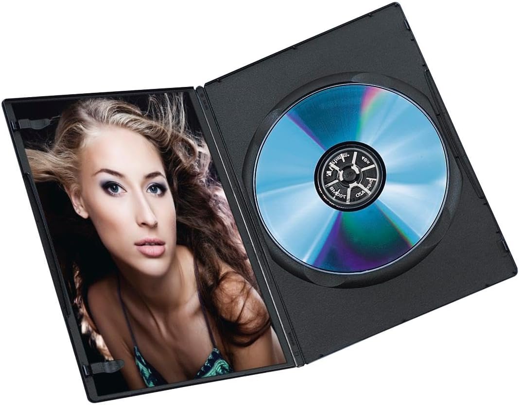 Detalle 2 de Hama Slim DVD/CD Jewel Case Pack of 25 (Black) — super-slim replacement cases