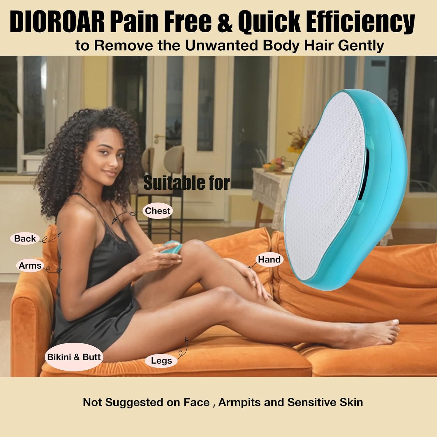 Detalle de DIOROAR Crystal Hair Remover, Ocean Blue